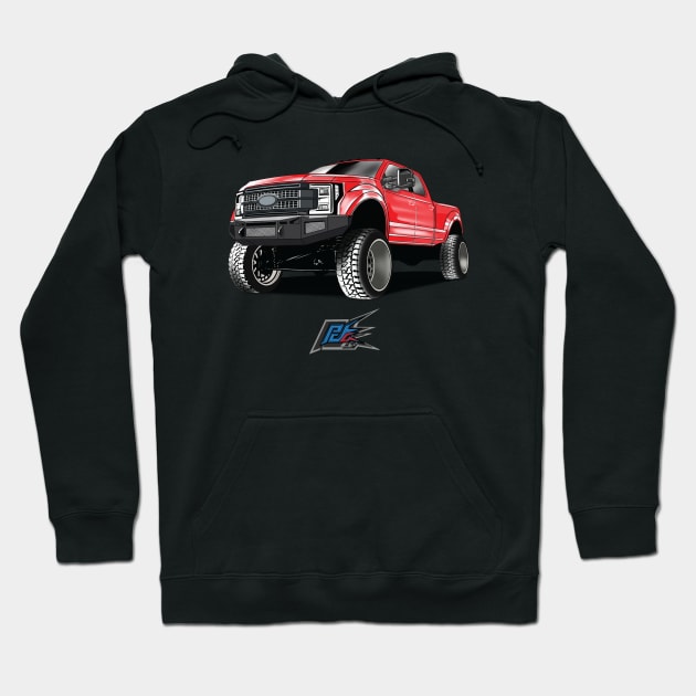 ford f250 hd truck red Hoodie by naquash